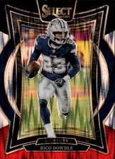 2024 Panini Select Rico Dowdle #90 Black & Red Prizm Shock Dallas Cowboys 26O