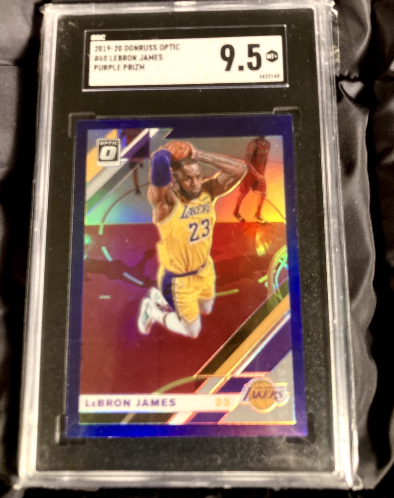 LeBron James 2019-20 Donruss Optic Purple Prizm #60 SGC 9.5