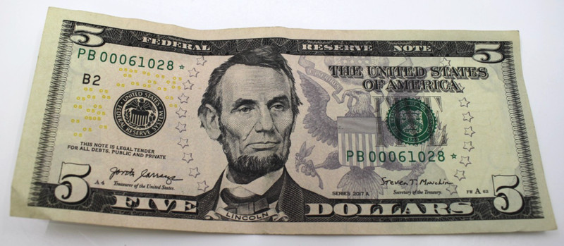 2017A $5 STAR NOTE Low Serial PB00061028⭐ Fancy Leading Zeros US Bill