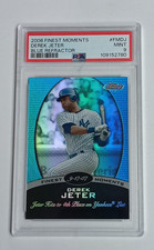 2008 Topps Finest - Finest Moments Derek Jeter Blue Refractor 031/299 PSA 9