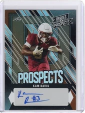 2024 Leaf Heroes & Prospects Prospect Auto 15/99 Kam Davis #AP-KD1