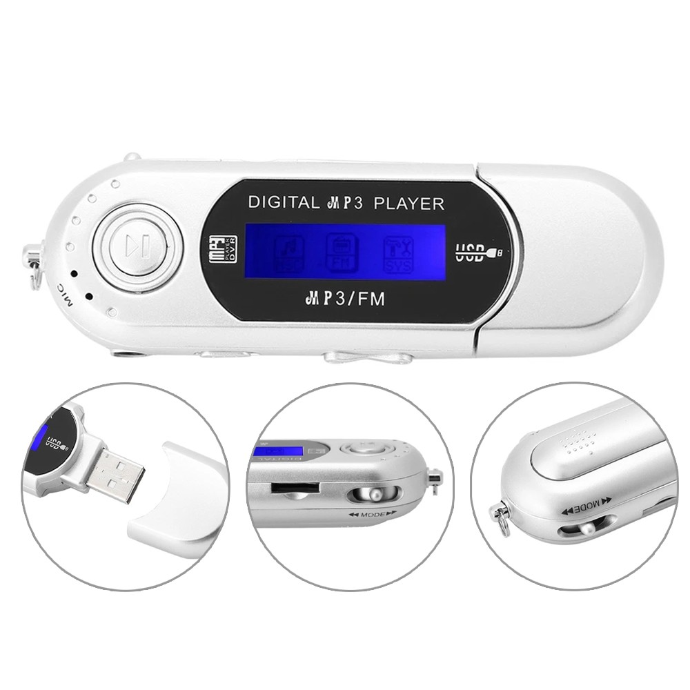 MP3 Player USB 2.0 Small Flash Drive Multilanguage LCD Music
