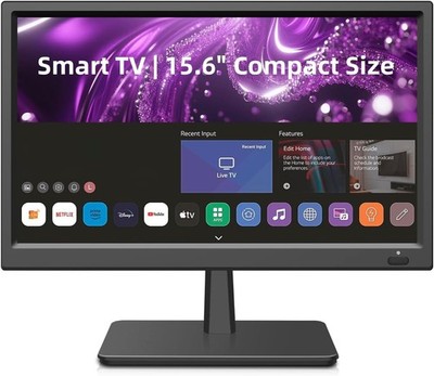 Portable 15.6 Inch Smart TV - Ideal for Camper & Bedroom Use