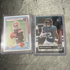 Panini Donruss Optic Shedeur Sanders Browns Travis Hunter Jaguars NFL 2 Card Lot