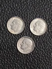silver dimes 90 % silver lot of 3 one 1952  two 1964 d free shipping