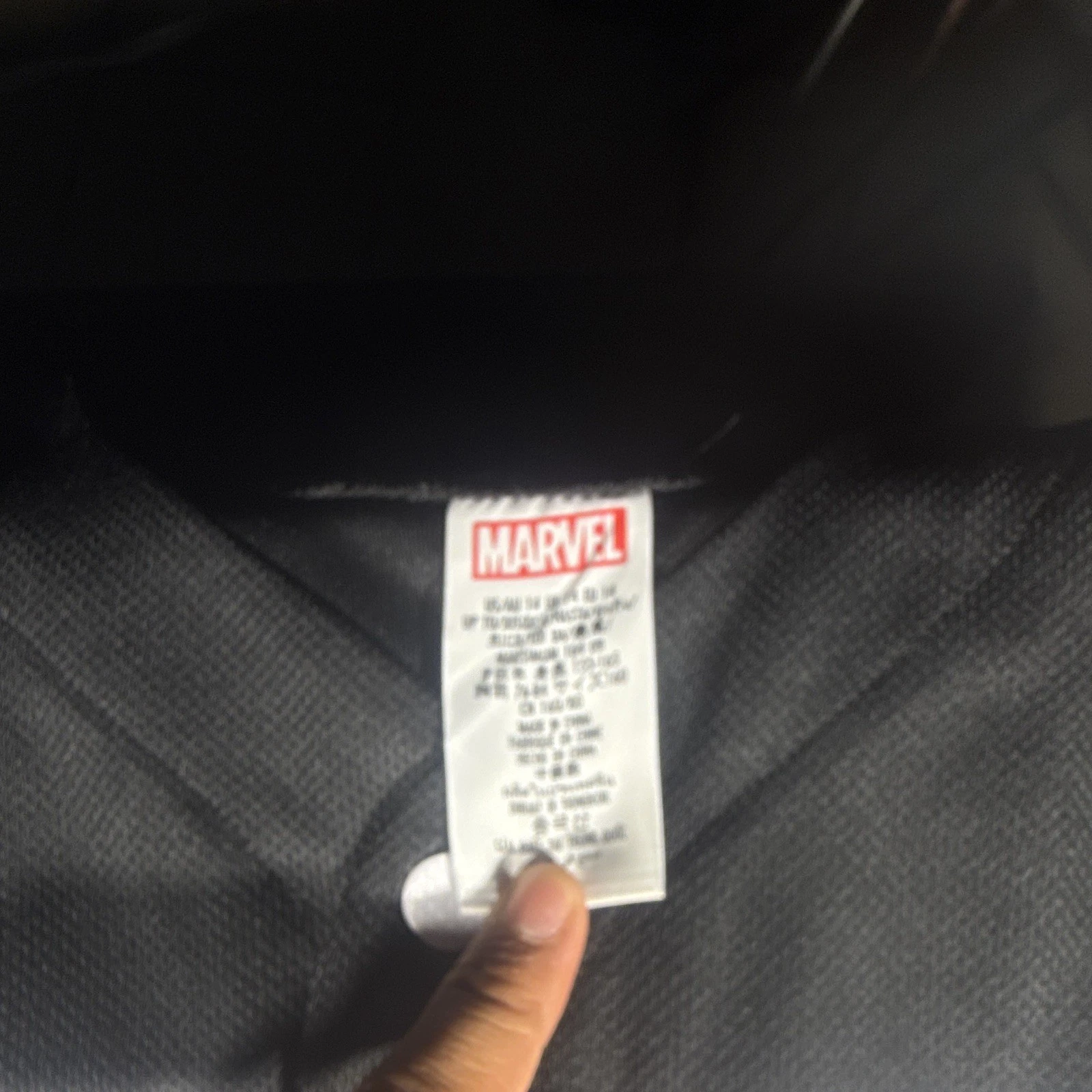 Marvel Avengers Assemble Men's Black/White Colorblock Button Jacket Logo image 2