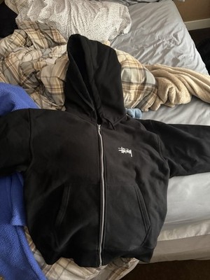 Stussy Hoodie Sweatshirt Zip Up Hoodie Black Size Medium Streetwear  