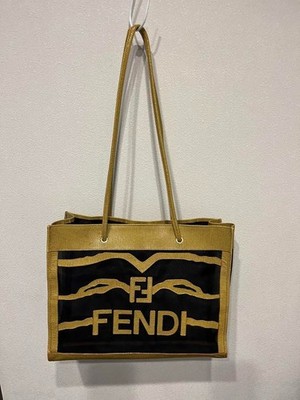 FENDI Mesh Logo Tote Bag Schultertasche Zucca Vintage 247