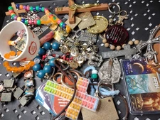 As Is Mixed Crafting Lot Of Religious And Cross Items Craft Lot SMT32