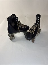 Vintage offical Roller Derby Street Roller Skates Black Size 3 Metal Wheels