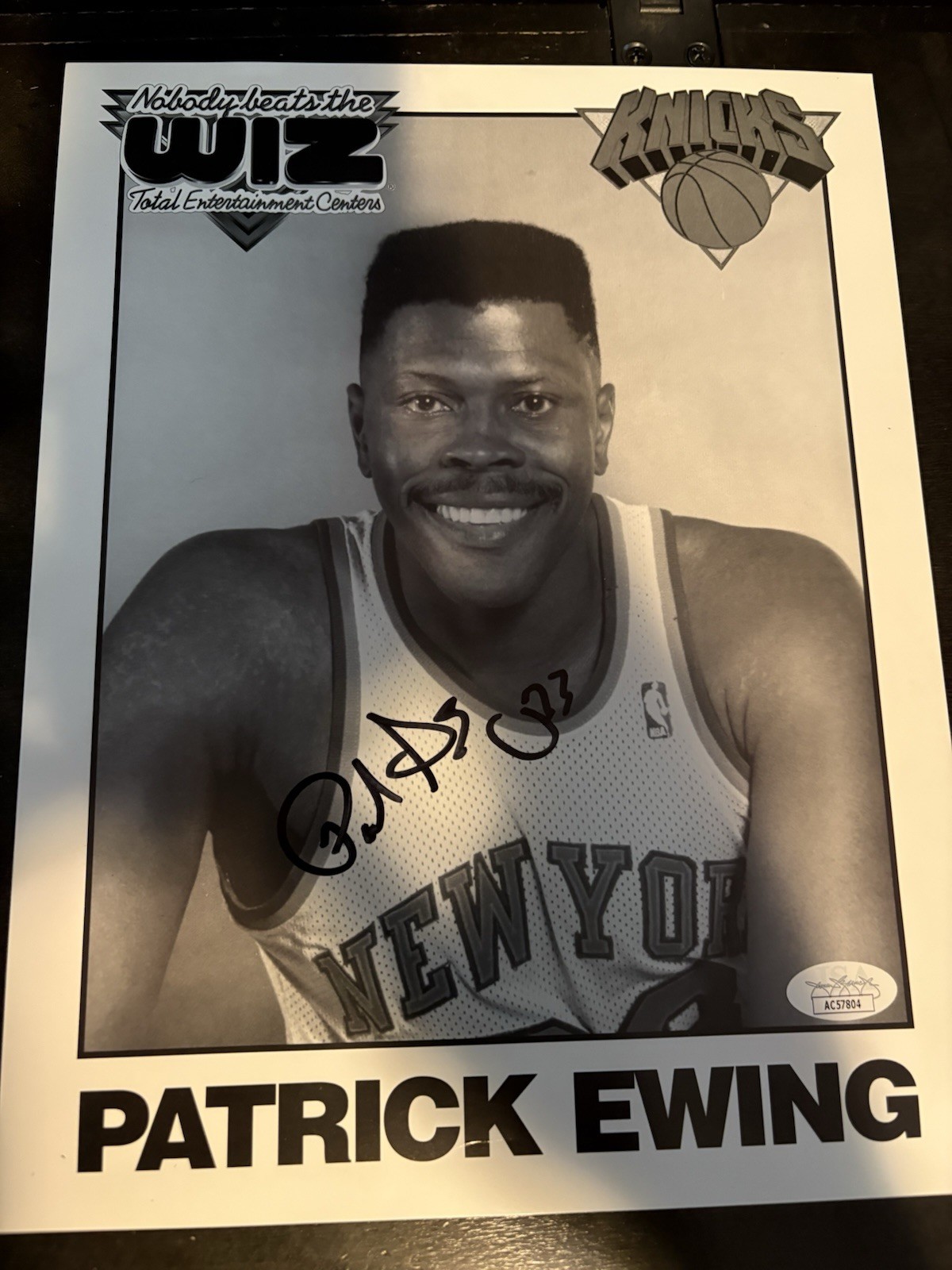 Patrick Ewing Autographed Signed New York Knicks Photo 8x10 JSA 