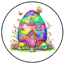 COLORFUL EASTER EGG HOUSE ENVELOPE SEALS LABELS STICKERS PARTY FAVORS