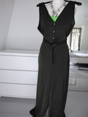ASOS * JUMPSUIT /OVERALL GR 44 =XL  GB16 MARLENEHOSE , EINTEILER GRÜN ,STREIFEN