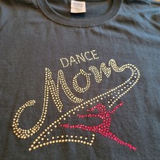T-shirt mamma danza nera con paillettes danza donna taglia large ottima!