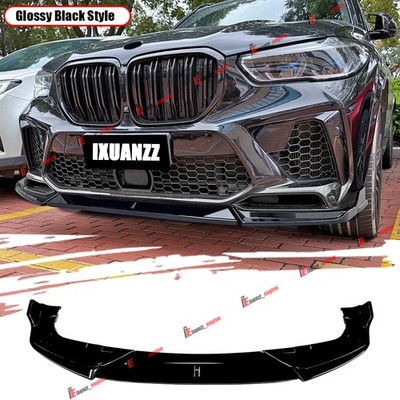 Glossy Black Performance Front Bumper Lip Splitter Kit For BMW F95 X5M 2020-2023