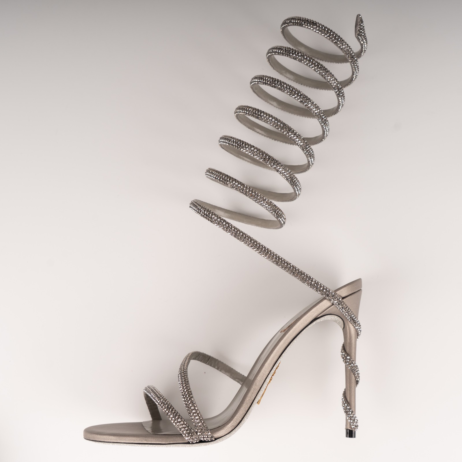 Rene Caovilla Margot 105 Crystal Sandals Silver Leather Women Size UK 6 image 4