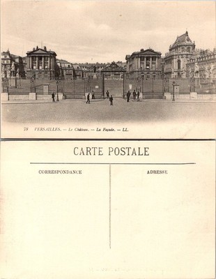 Versailles Le Chateau La Facade France Antique Postcard Carte Postale Sepia