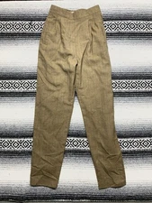Pleated Wool Pants Ramsay Of Dublin Womens Sz 6 Brown Plaid Pockets Business