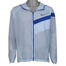 Nike Mens XXL Light Blue Ultra Light Running Hooded Windbreaker Jacket