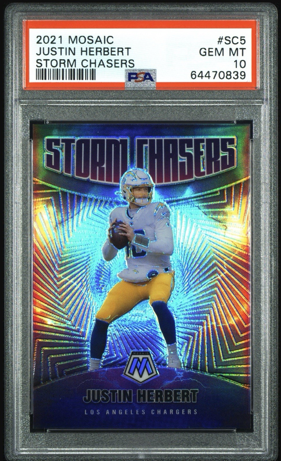2021 Panini Mosaic Justin Herbert Storm Chasers #SC5 PSA 10 GEM MINT