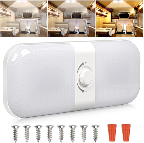 Plafoniera LED 12V per Camper E Auto, Luci Da Tetto Dimmerabili, 120 Leds, 3 Col - Foto 10 di 12