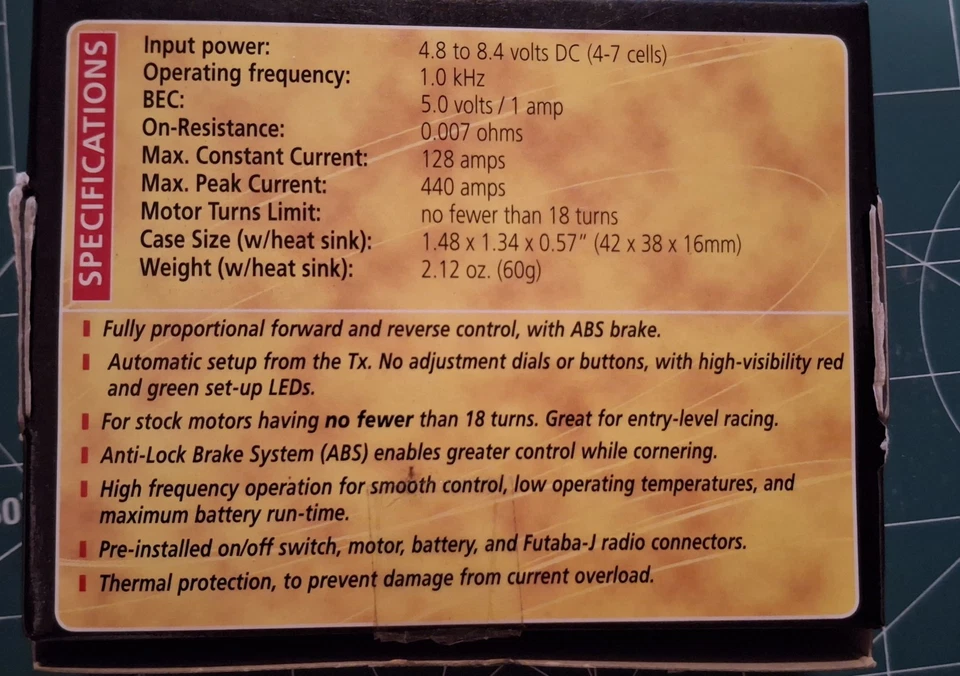 NOS Duratrax IntelliSpeed 16T Mild-Modified ESC w/ABS Brakes & Reverse DTXM1065 - Image 3 of 3