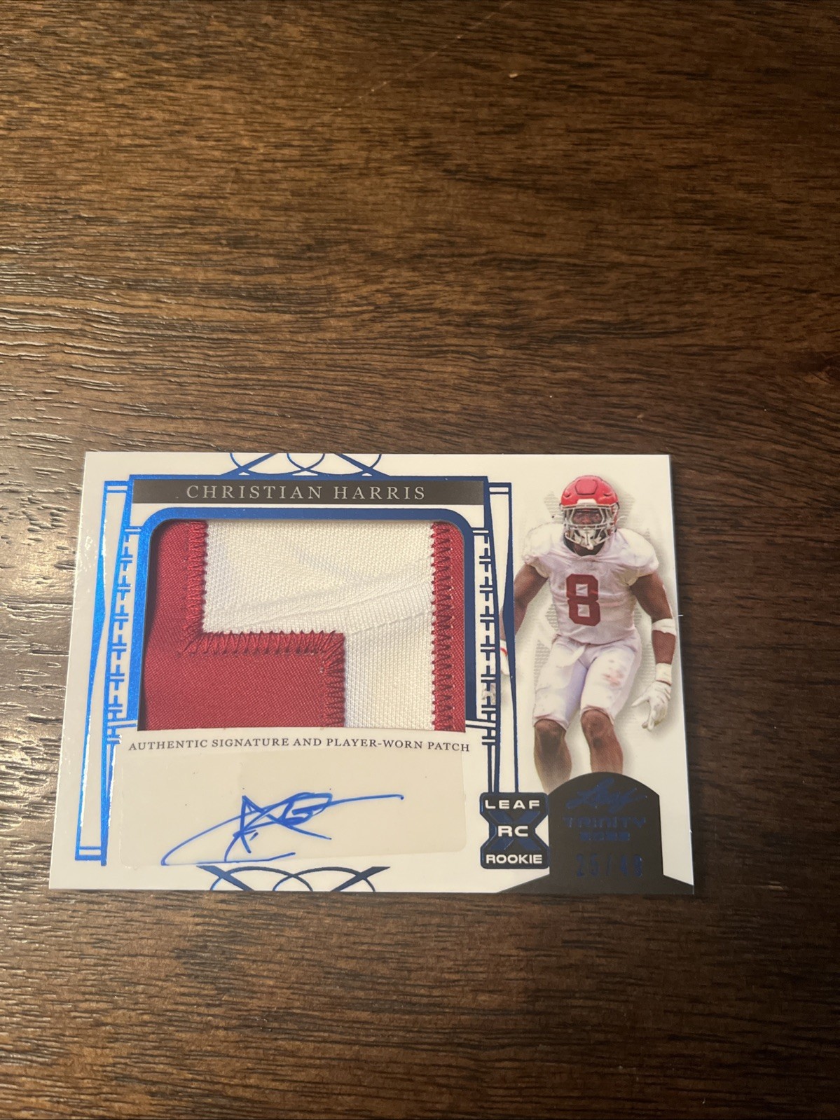 2022 Leaf Trinity - Patch Auto Christian Harris #PA-CH1 Navy /49 (AU, MEM, RC) view 3