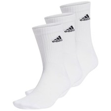 Image of Mens Adidas Crew Socks Cushioned Cotton Rich Sports Soft Sock 3 Pairs