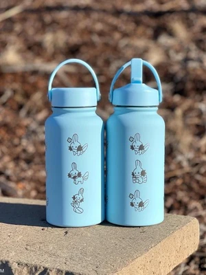 Mudkip Water Bottle Engraved Coffee Tumbler with Mystery Dungeon Scarf, Hoenn - Image 1 of 4