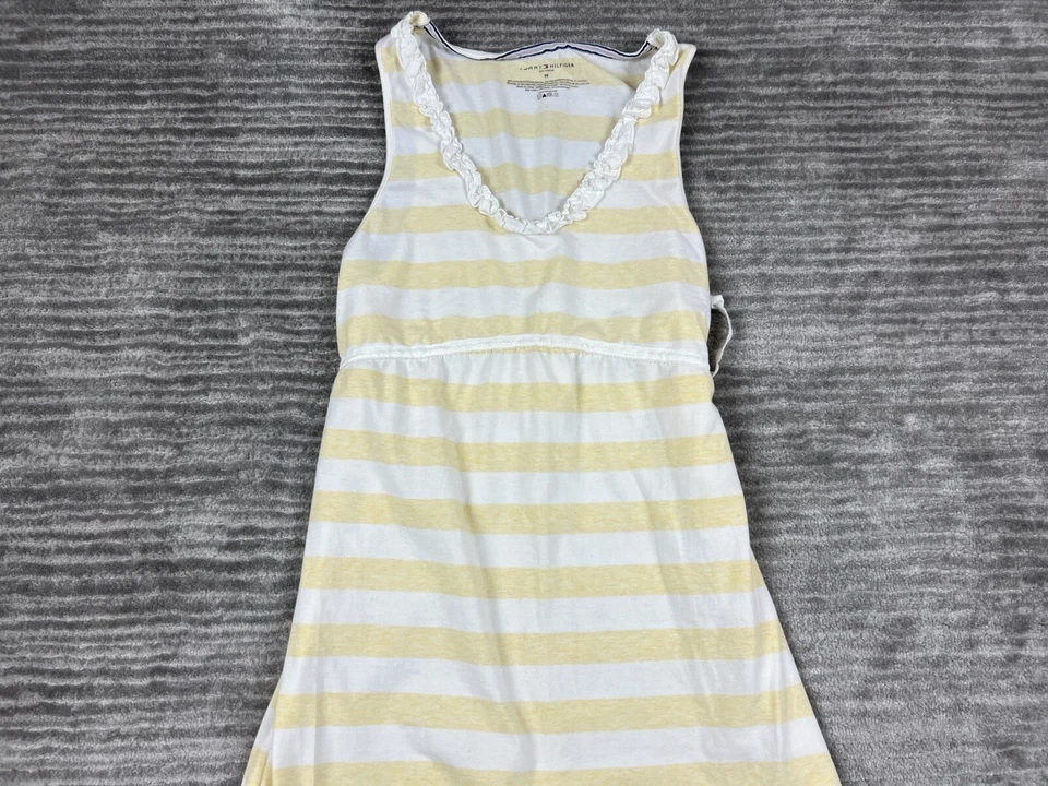 Camisón Tommy Hilfiger para mujer mediano amarillo a rayas sin mangas hasta la rodilla Foto 2 de 4