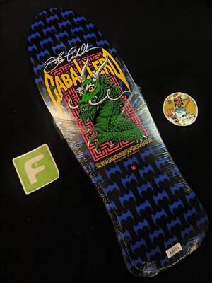 RARE SIGNED Steve Caballero Blacklight Bats Powell Peralta Skateboard Deck AUTO