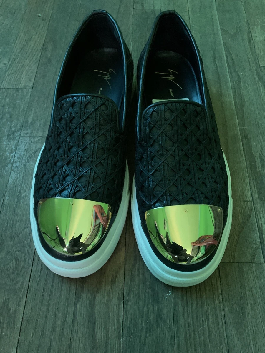 Giuseppe Zanotti Man s Shoes Sneakers Made in Italy Black Leather EU 46 US 12