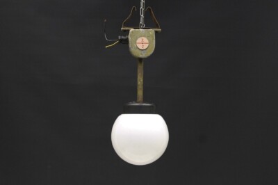 alte Kugellampe Lampe Deckenlampe Pendelleuchte Glasschirm EOW 18cm Ø Industrie
