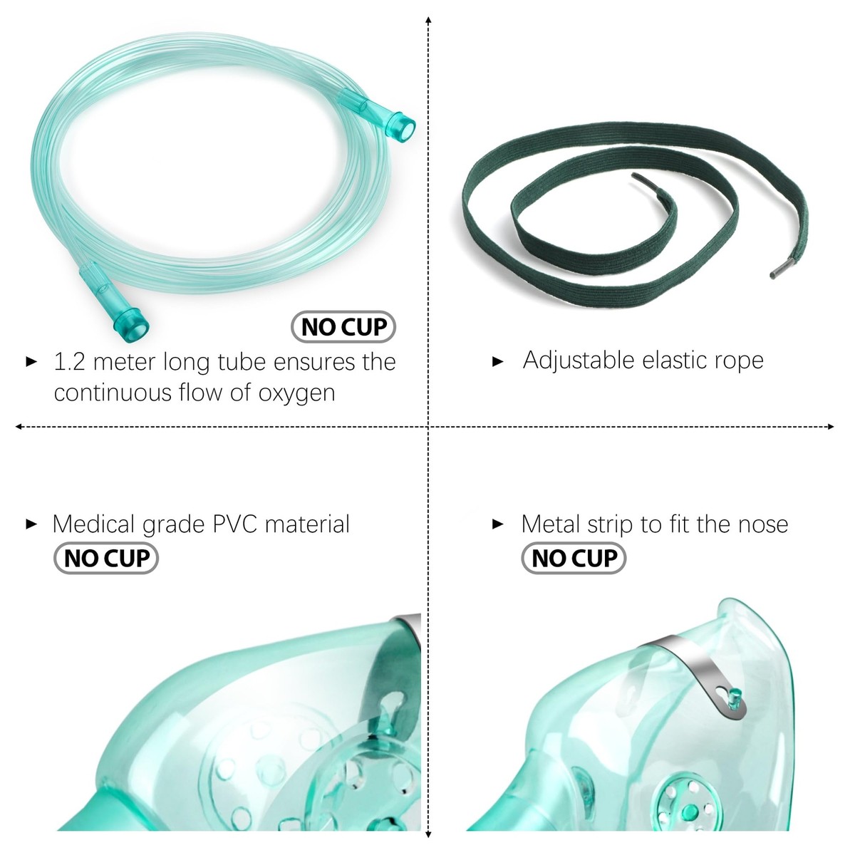 miduhue Treatment Pack 2本セット 2 Pack Oxygen Mask for Face Adult with 6.6' Tube