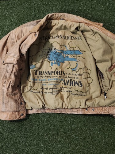 Chaqueta de vuelo de bombardero de cuero Mirage vintage marrón 42 - Imagen 2 de 6