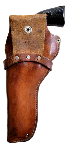 Beautiful Western Style Vintage Leather Holster For .22 Cal. Revolver 5" Barrel - Picture 2 of 7
