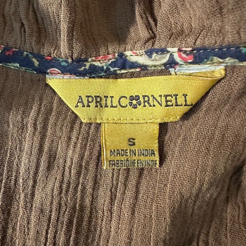 April Cornell Small Sweater Cardigan Topper Flutter Cover Up Brown Buttons - Picture 23 of 23