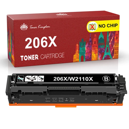 1x W2110X Black Toner for HP 206X LaserJet Pro M283cdw M282nw M255dw No Chip