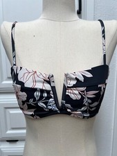 Sanctuary Women's V-Wire Swim Bikini Top Multi Floral Size- S