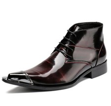 Mens Pointed Toe Styliest Lace Up Boots Casual Club Shoes Oxfords Bootie Sz