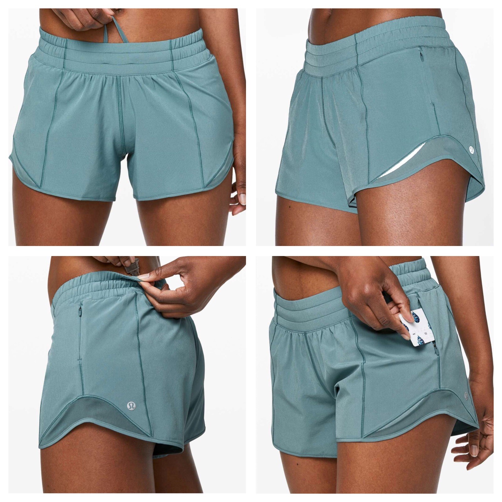 VERY RARE "Aquatic Green” Hotty Hot Shorts-Worn Once! Sz 8 Lululemon 4” Women image 5