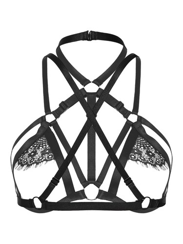 Womens Spaghetti Straps Leather Wire-free Unlined Bra Top Sexy Bustier Clubwear - Picture 37 of 48