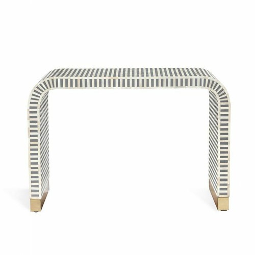 Home Décor Console Table Bone Inlay Gray Waterfall Console - Picture 4 of 6