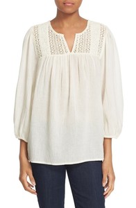 white gauze peasant blouse