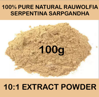 100% REIN NATÜRLICH - RAUWOLFIA SERPENTINA SARPGANDHA - 10:1 EXTRAKT PULVER 100g