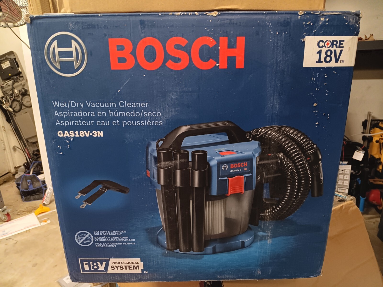 Bosch 18V 2.6-Gallon Wet/Dry Vacuum w/ HEPA Filter (Tool Only) GAS18V-3N NEW