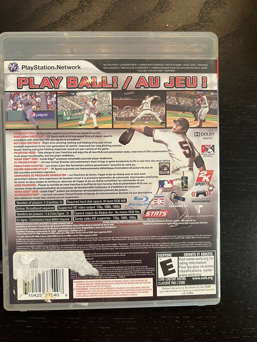 Major League Baseball 2K9, PlayStation 3,Playstation 3 Video Games