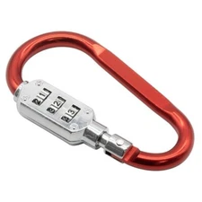  RoadPro Combination Lock Carabiner 3 Inch, Heavy Duty D Ring. 