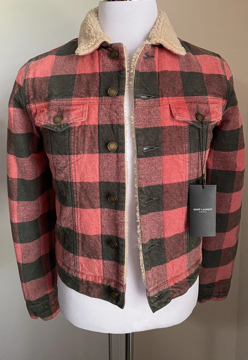 Half red half hotsell black jean jacket