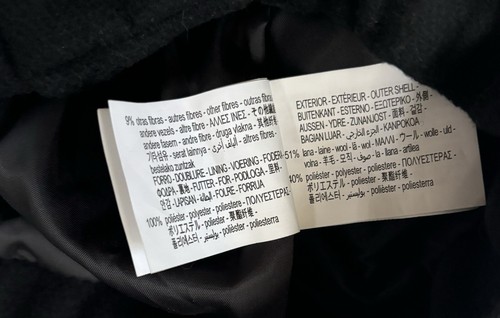 NWT Zara Black Oversized Bomber Wool Blend Jacket Sz Large - Picture 5 of 5